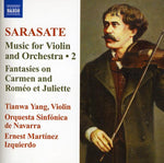 the album cover for Tianwa Yang - Sarasate 2: Music for Violin & Orchestra
