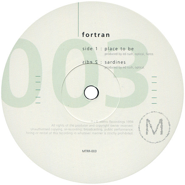 Fortran : Place To Be / Sardines (12")
