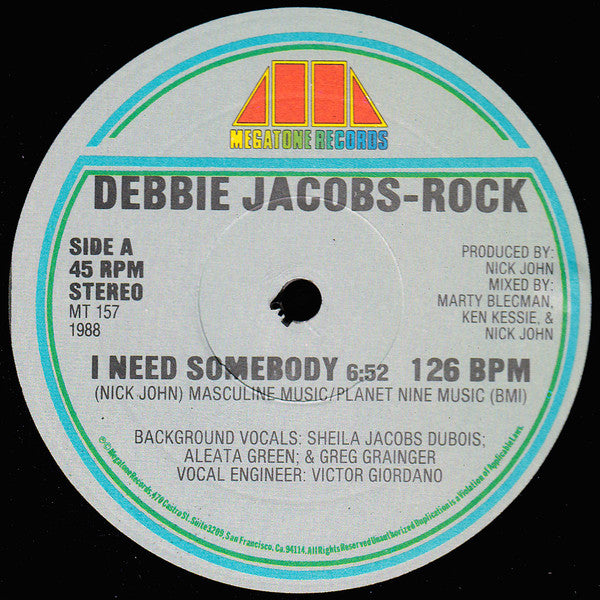Debbie Jacobs-Rock : I Need Somebody (12")