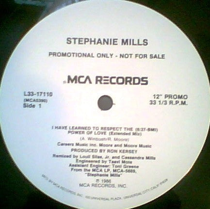 Stephanie Mills : I Have Learned To Respect The Power Of Love (12", Promo)