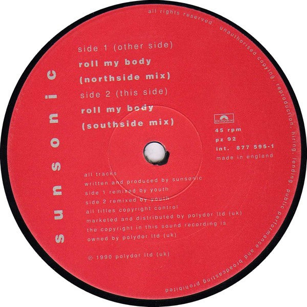 Sunsonic : Roll My Body (12", Single)