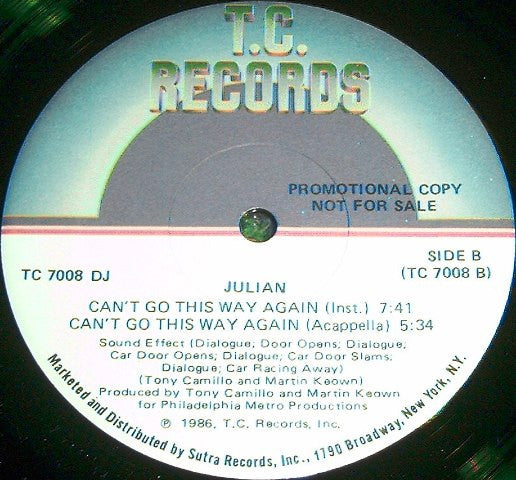 Julian* : Can't Go This Way Again (12", Promo)