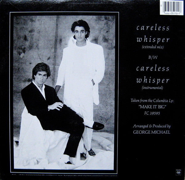 Wham! Featuring George Michael : Careless Whisper (12", Single, Pit)