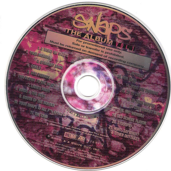 Various : Snaps: The Album Vol. 1 (CD, Album, Promo)
