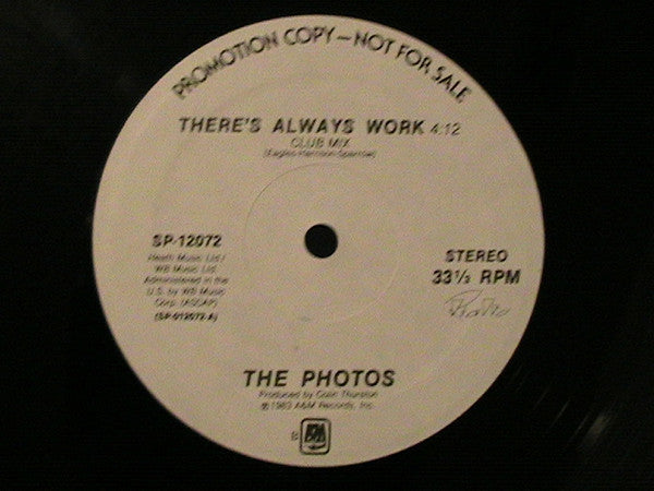 The Photos : There's Always Work (12", Single, Promo)