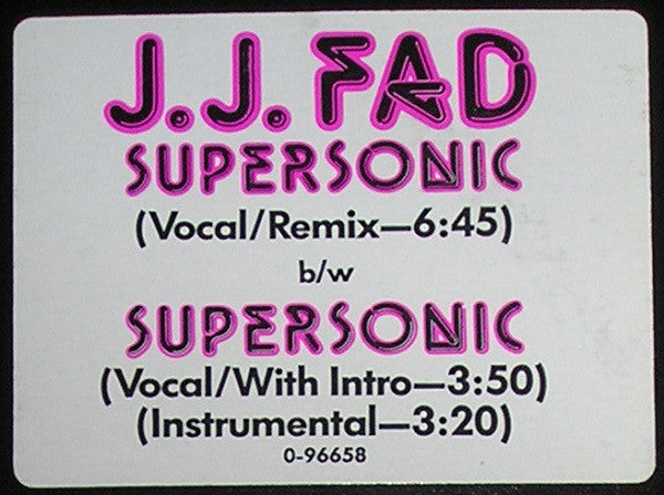 J.J. Fad : Supersonic (12", Promo)