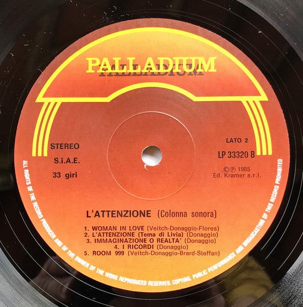 Pino Donaggio : L'Attenzione (Original Soundtrack) (LP, Album)