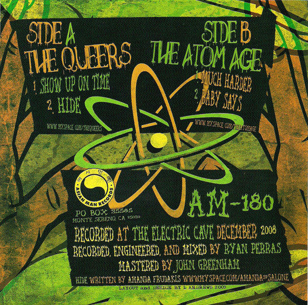 The Queers & The Atom Age : The Queers & The Atom Age (7", Ltd)