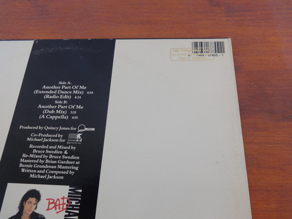 Michael Jackson : Another Part Of Me (12'' Mixes) (12", Maxi, Promo)