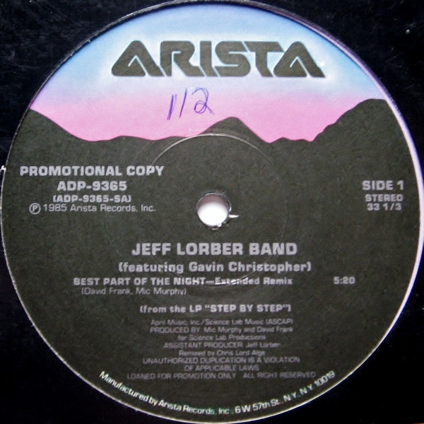 The Jeff Lorber Band : Best Part Of The Night (12", Promo)