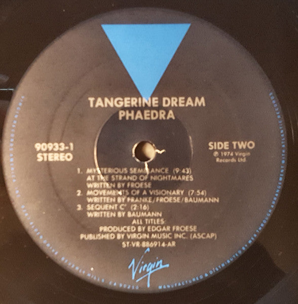 Tangerine Dream : Phaedra (LP, Album, RE, SRC)