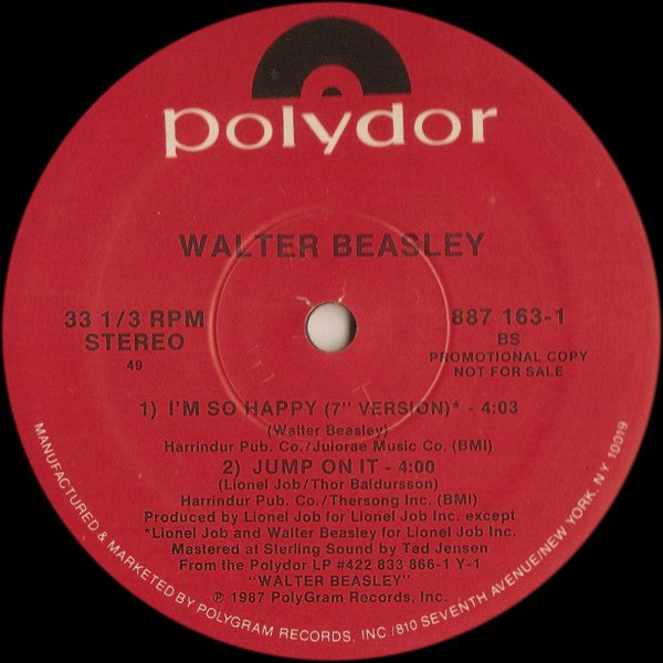 Walter Beasley : I'm So Happy (12", Promo)
