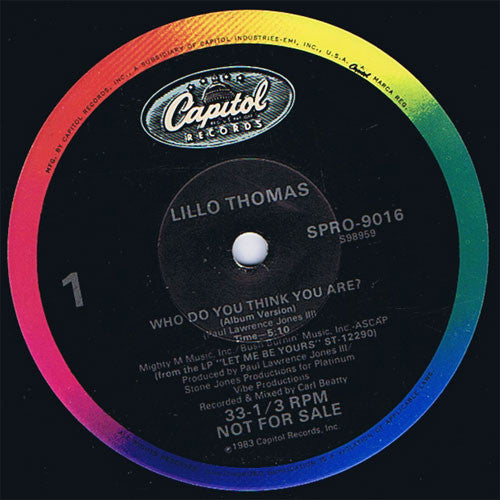 Lillo Thomas : Who Do You Think You Are? (12", Promo)
