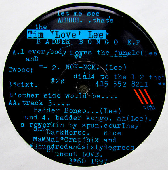 Tim 'Love' Lee* : Badder Bongo EP (12", EP)