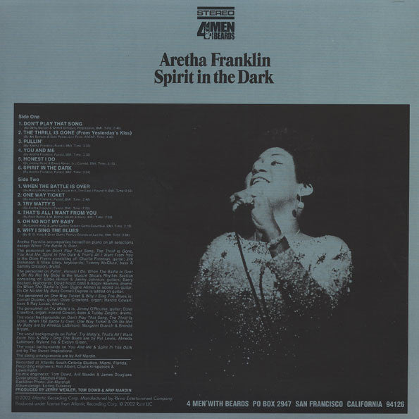 Aretha Franklin : Spirit In The Dark (LP, Album, RE, RM, 180)