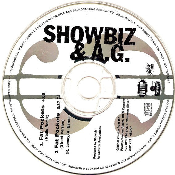 Showbiz & A.G. : Fat Pockets (CD, Single, Promo)