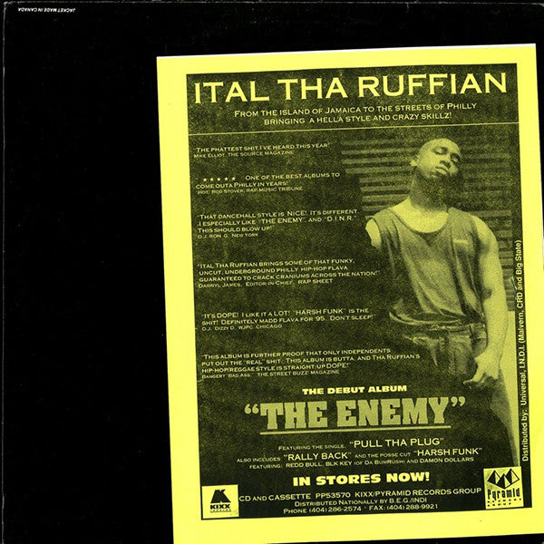 Ital Tha Ruffian : The Enemy (12", EP)