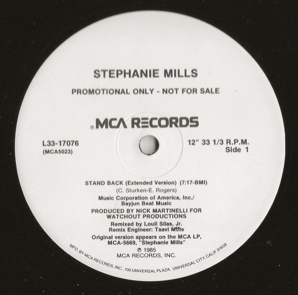 Stephanie Mills : Stand Back (12", Single, Promo)