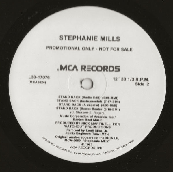 Stephanie Mills : Stand Back (12", Single, Promo)