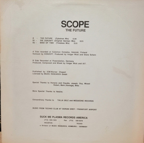 Scope (2) : The Future (USA Remix) (12")