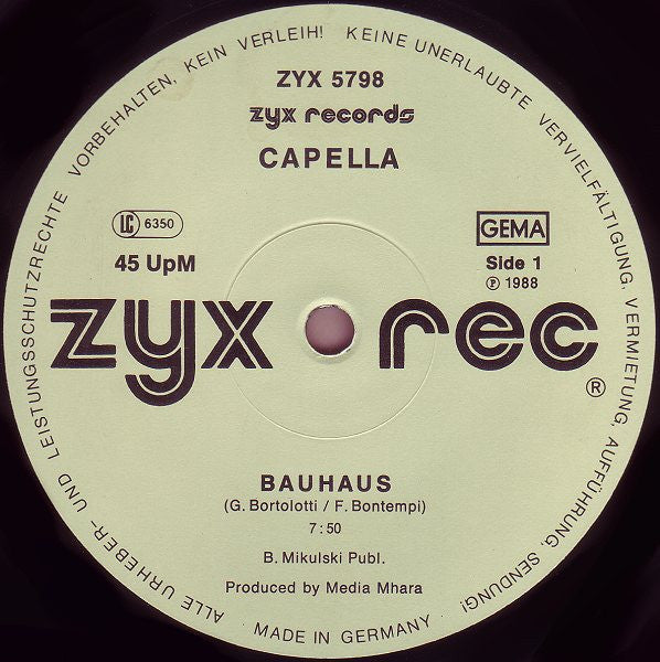 Capella* : Bauhaus (12", Maxi)