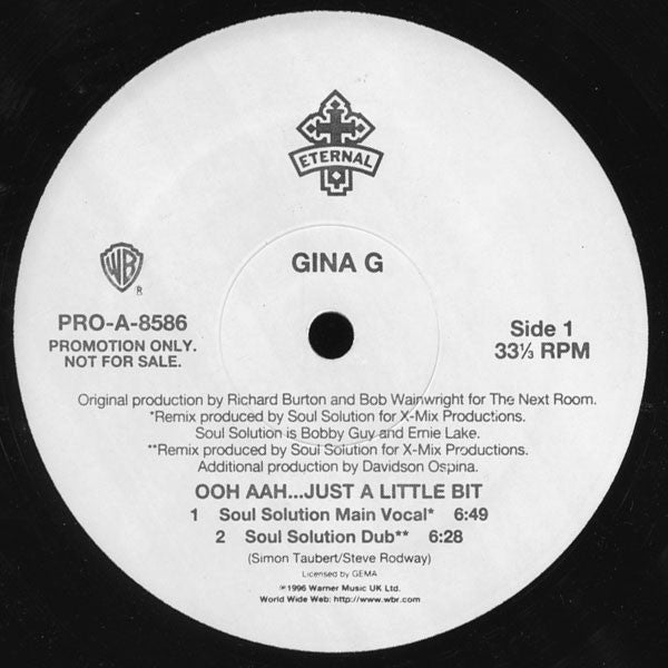 Gina G : Ooh Aah... Just A Little Bit (12", Promo)