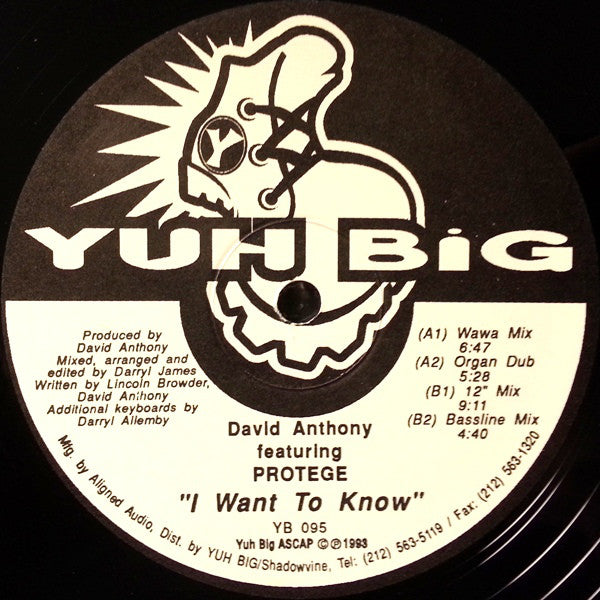 David Anthony Featuring Protege* : I Want To Know (12")