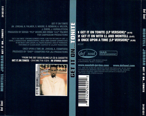 Montell Jordan : Get It On Tonite (CD, Single)