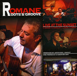 the album cover for Romane - Roots and Groove: Live At The Sunset