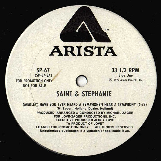 Saint* & Stephanie* : I Hear A Symphony (12", Promo)