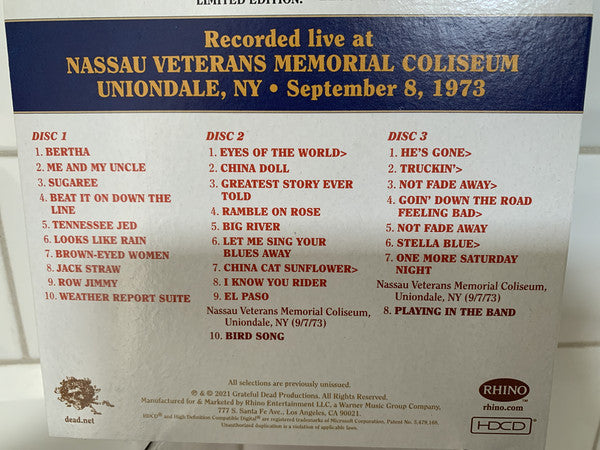 Grateful Dead* : Dave's Picks, Volume 38 (Nassau Veterans Memorial Coliseum, Uniondale, NY • 9/8/73) (3xHDCD, Album, Ltd, Num)