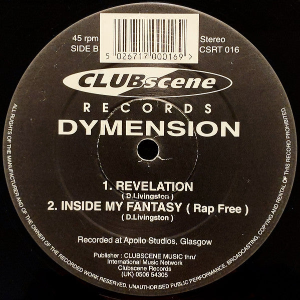 Dymension : Inside My Fantasy (12")