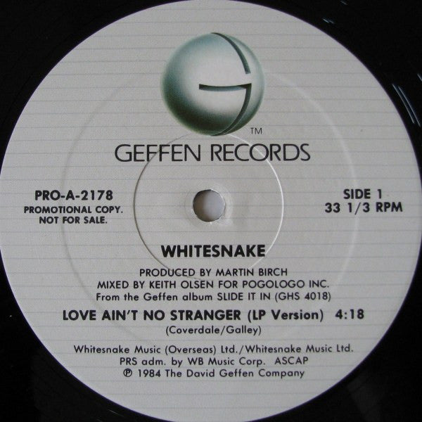 Whitesnake : Love Ain't No Stranger (12", Promo)