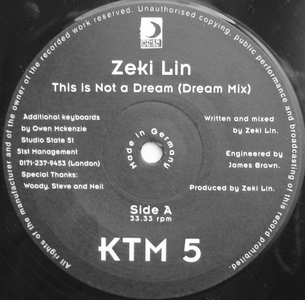 Zeki Lin : This Is Not A Dream (12")