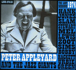the album cover for Peter Appleyard and The Jazz Giants - The Lost 1973 Sessions With Hank Jones, Slam Stewart, Mel Lewis,Zoot Sims, Bobby Hackett, Herby Green
