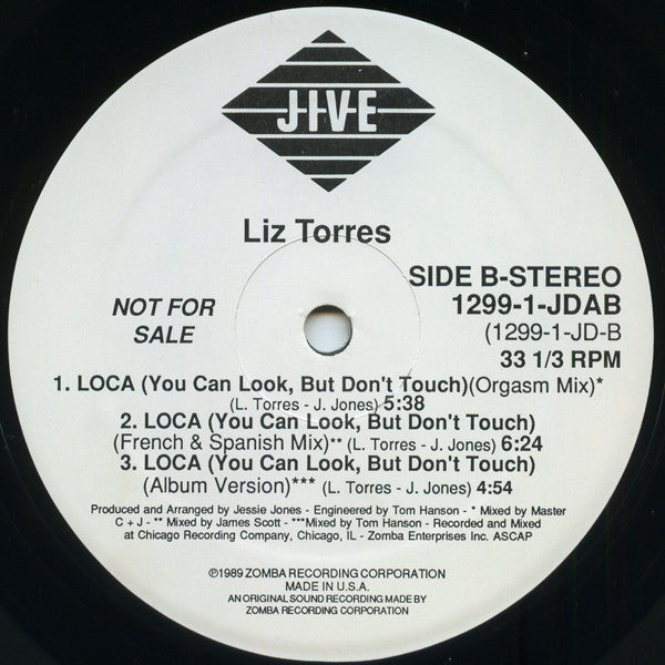 Liz Torres : Loca (You Can Look, But Don't Touch) (12", Promo)