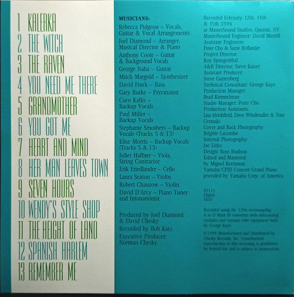 Rebecca Pidgeon : The Raven (CD, Album)