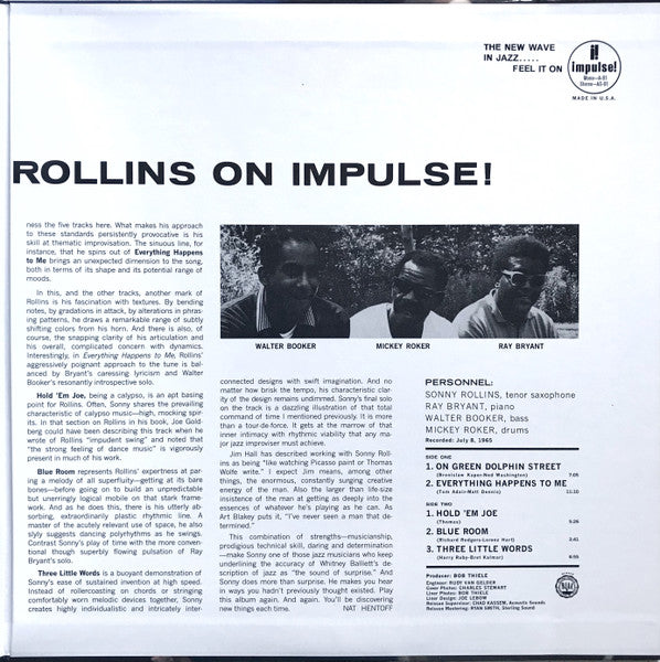 Sonny Rollins : On Impulse! (LP, Album, RE, RM, 180)