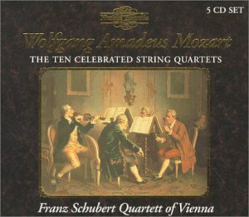 the album cover for Mozart / Franz Schubert Quartet Of Vienna - 10 Celebrated String Quartets