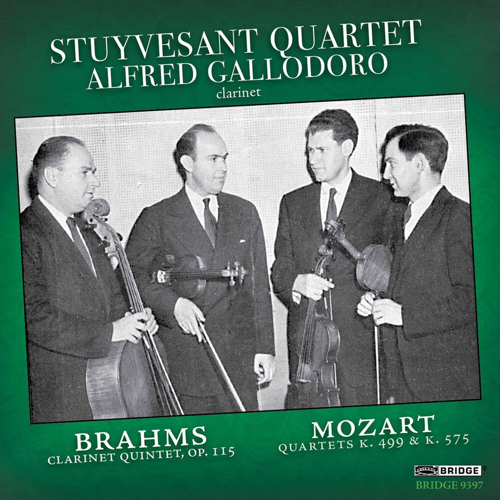 the album cover for Brahms / Mozart / Stuyvesant Quartet - Stuyvesant Quartet with Al Gallodoro