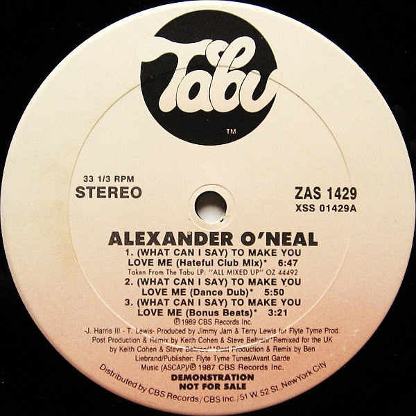 Alexander O'Neal : (What Can I Say) To Make You Love Me (12", Promo)