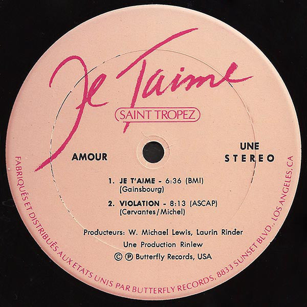 Saint Tropez : Je T'Aime (LP, Album, Kee)