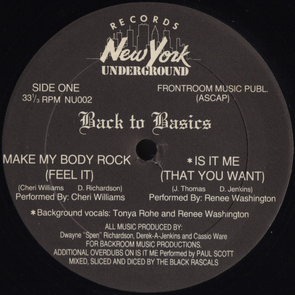 Various : Back To Basics (LP, Comp, Bla)