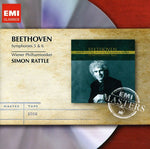the album cover for Beethoven / Simon Rattle - Symphonies 5 & 6
