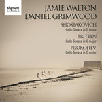 the album cover for Jamie Walton - Cello Sonatas By Shostakovich & Britten