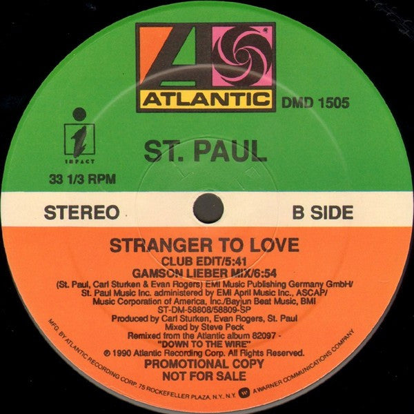 St. Paul : Stranger To Love (12", Promo)