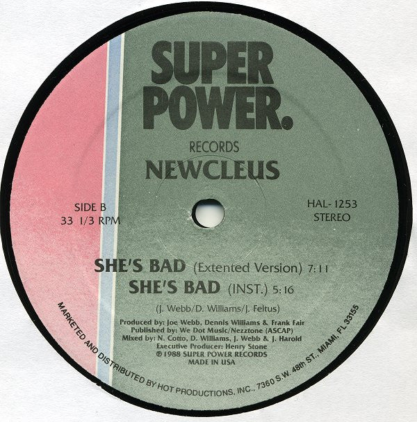 Newcleus : She's Bad (12")