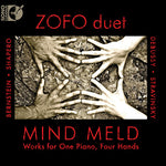 the album cover for Zofo Duet - Mind Meld: Works for 1 Piano & 4 Hands