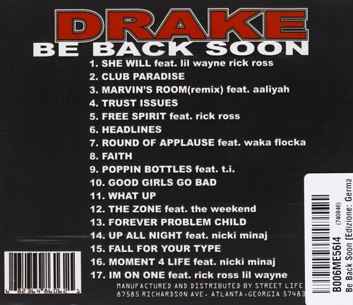 Drake - Be Back Soon (CD)