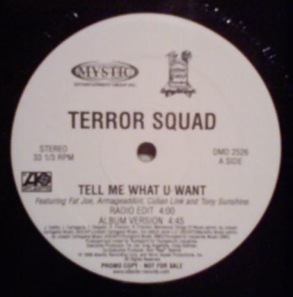 Terror Squad Featuring Fat Joe, Armageaddon*, Cuban Link And Tony Sunshine : Tell Me What U Want (12", Promo)